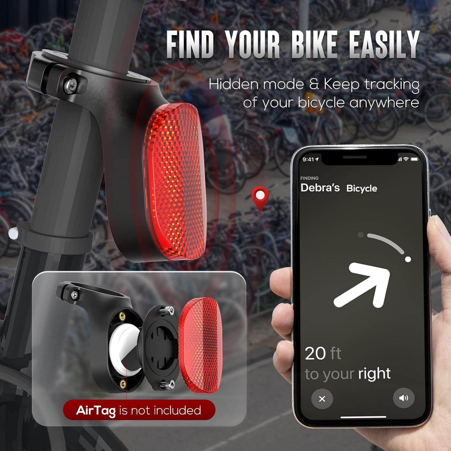 image:imageAirtag Bike Mount Hidden Bicycle Seatpost Mount Compatible with Apple Airtags amp Garmin Varia AntiTheft Air tag GPS Tracker Bike Reflector Holder for Mountain Bikes Electric Bicycle and ScooterBlack1pack