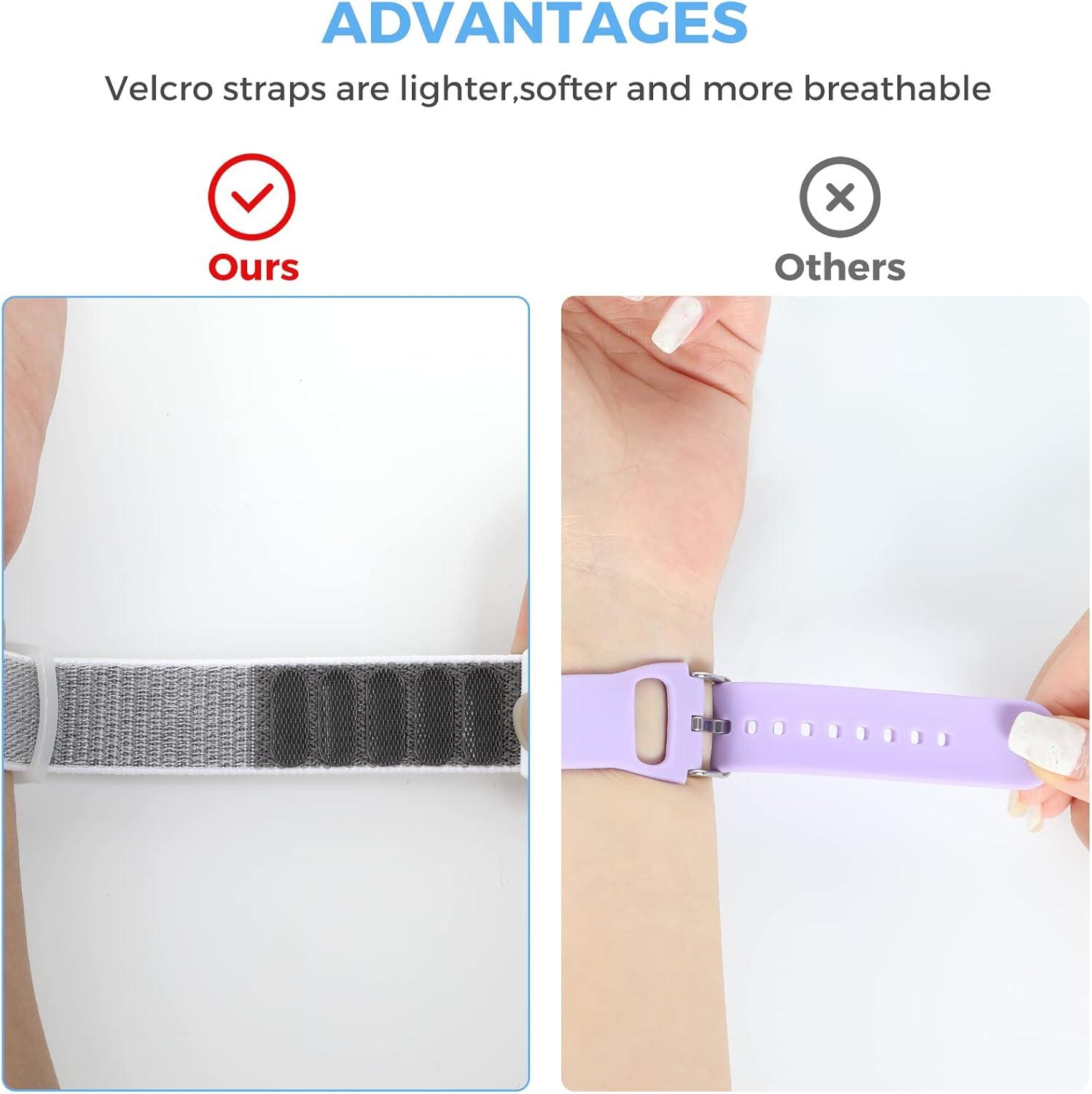 image:imageAirtag Wristband Kids2 Pack Nylon Air tag Bracelet for Kids Compatible with Apple Air tag Air tags Protective Cover with Strap Holder Lightweight Elastic Watch Band for EldersBlack amp BlueBlackSeashell