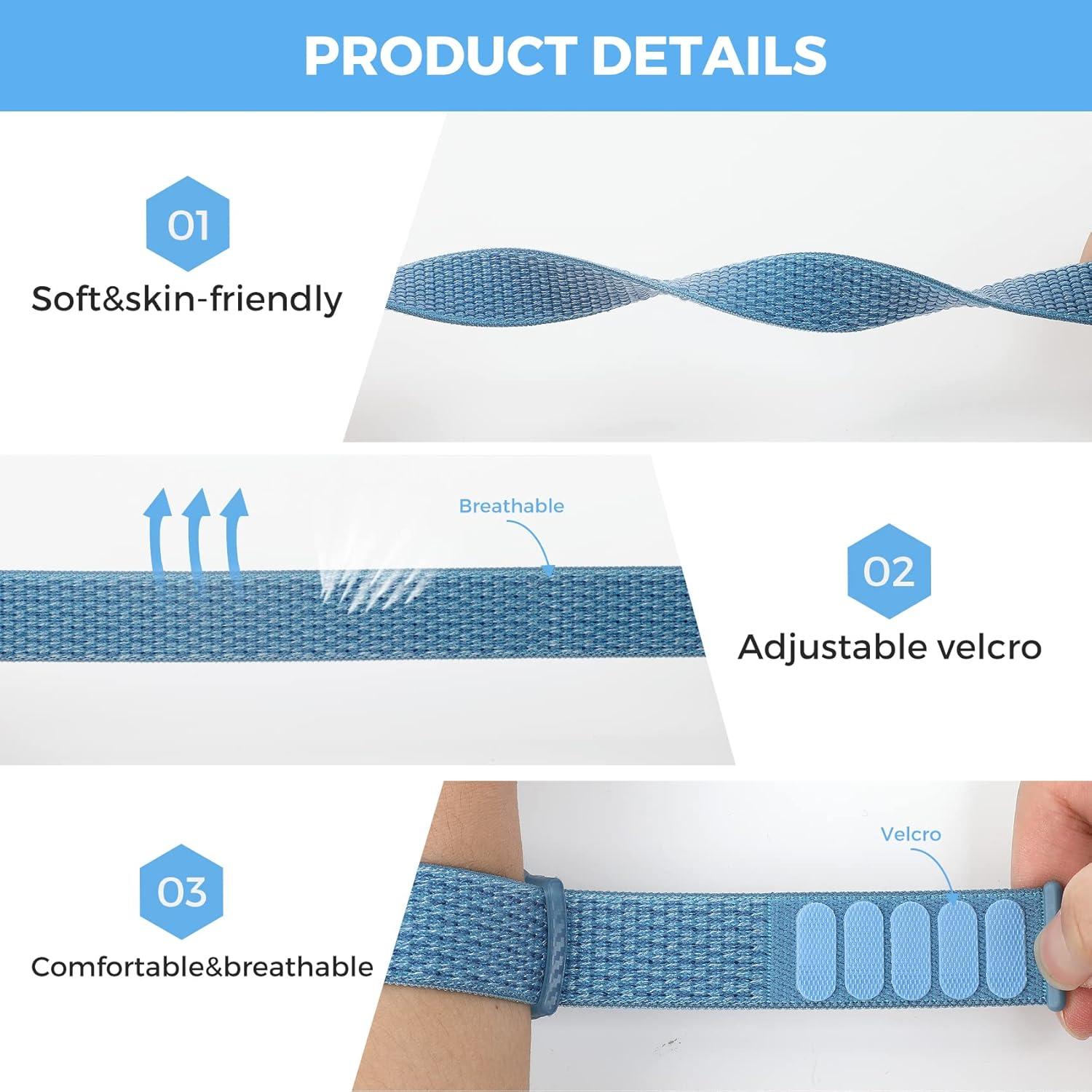 image:imageAirtag Wristband Kids2 Pack Nylon Air tag Bracelet for Kids Compatible with Apple Air tag Air tags Protective Cover with Strap Holder Lightweight Elastic Watch Band for EldersBlack amp BlueBlack  Blue