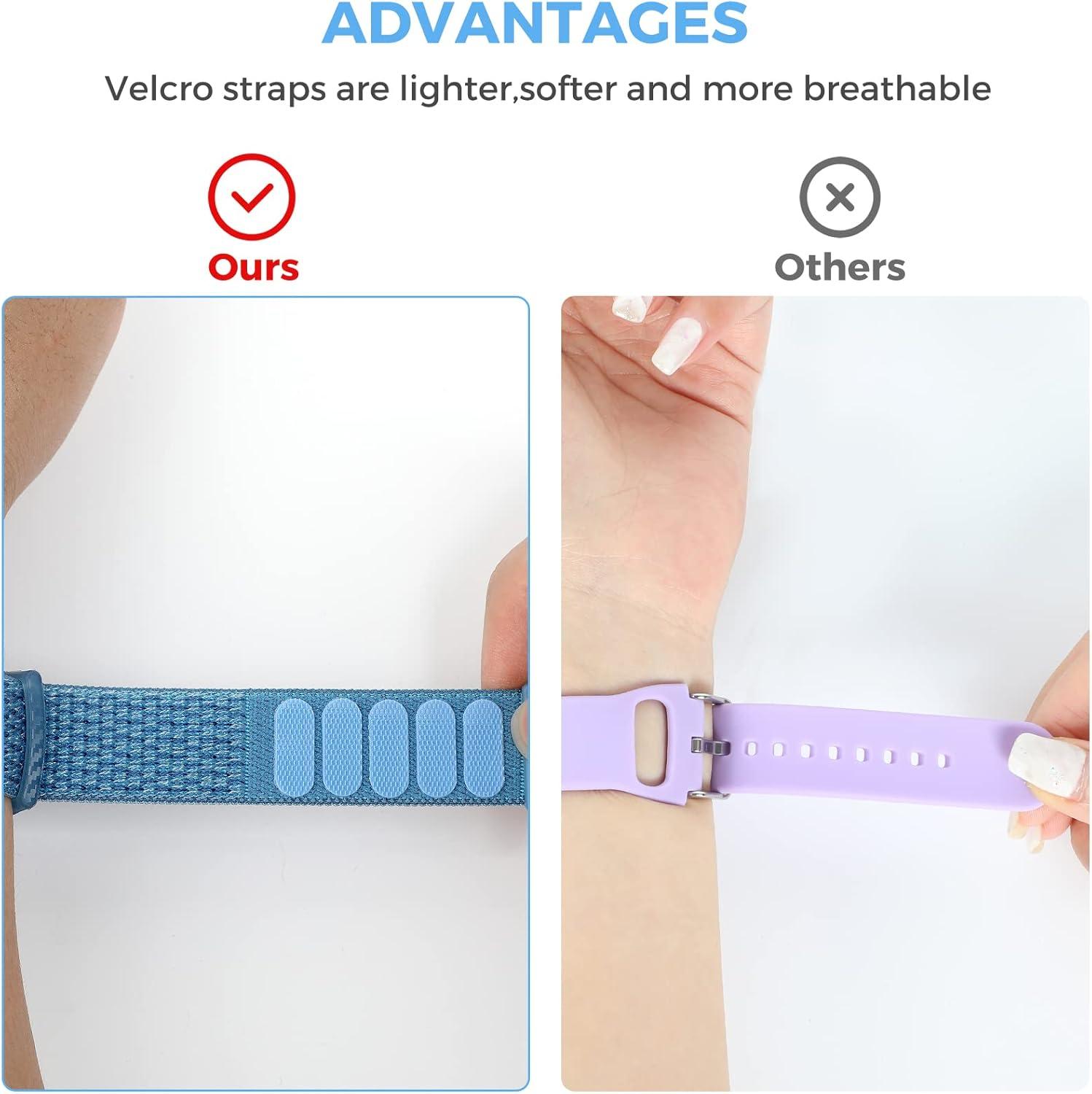image:imageAirtag Wristband Kids2 Pack Nylon Air tag Bracelet for Kids Compatible with Apple Air tag Air tags Protective Cover with Strap Holder Lightweight Elastic Watch Band for EldersBlack amp BlueRedBlue