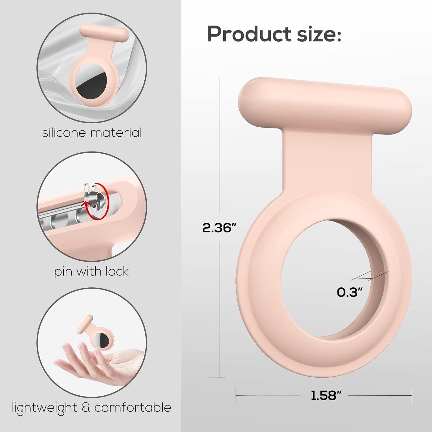 image:imageTypecase Airtag Holder for Kids 2 Pack  Silicone Brooch Pins Hidden GPS Tracker Case Compatible with Apple Airtag OrangePink