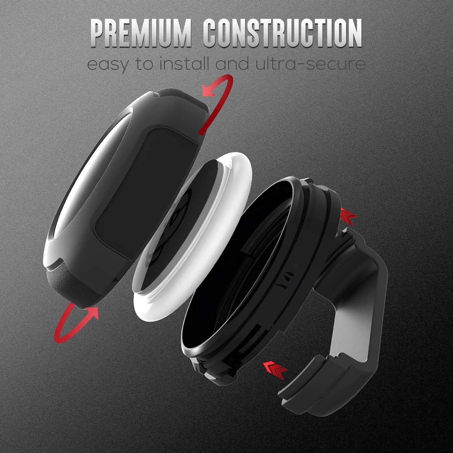 image:imageWaterproof Airtag Dog Collar Holder  2pack UltraDurable Plastic Pet Collar Case for Apple Airtags AntiLost Air Tag Case for Dogs Cats Collar3 Sizes of Buckles to Fits Most CollarsBlackBlackBlackBlack