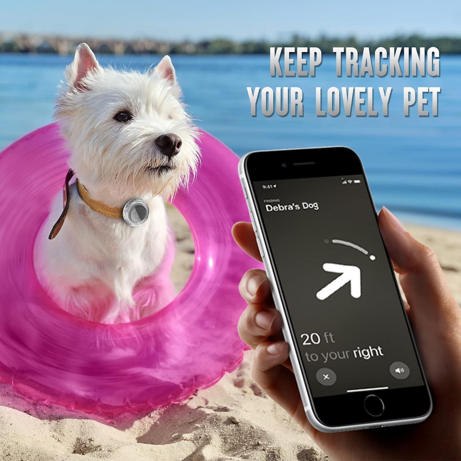 image:imageWaterproof Airtag Dog Collar Holder  2pack UltraDurable Plastic Pet Collar Case for Apple Airtags AntiLost Air Tag Case for Dogs Cats Collar3 Sizes of Buckles to Fits Most CollarsBlackBlackTransparent BlackWhite