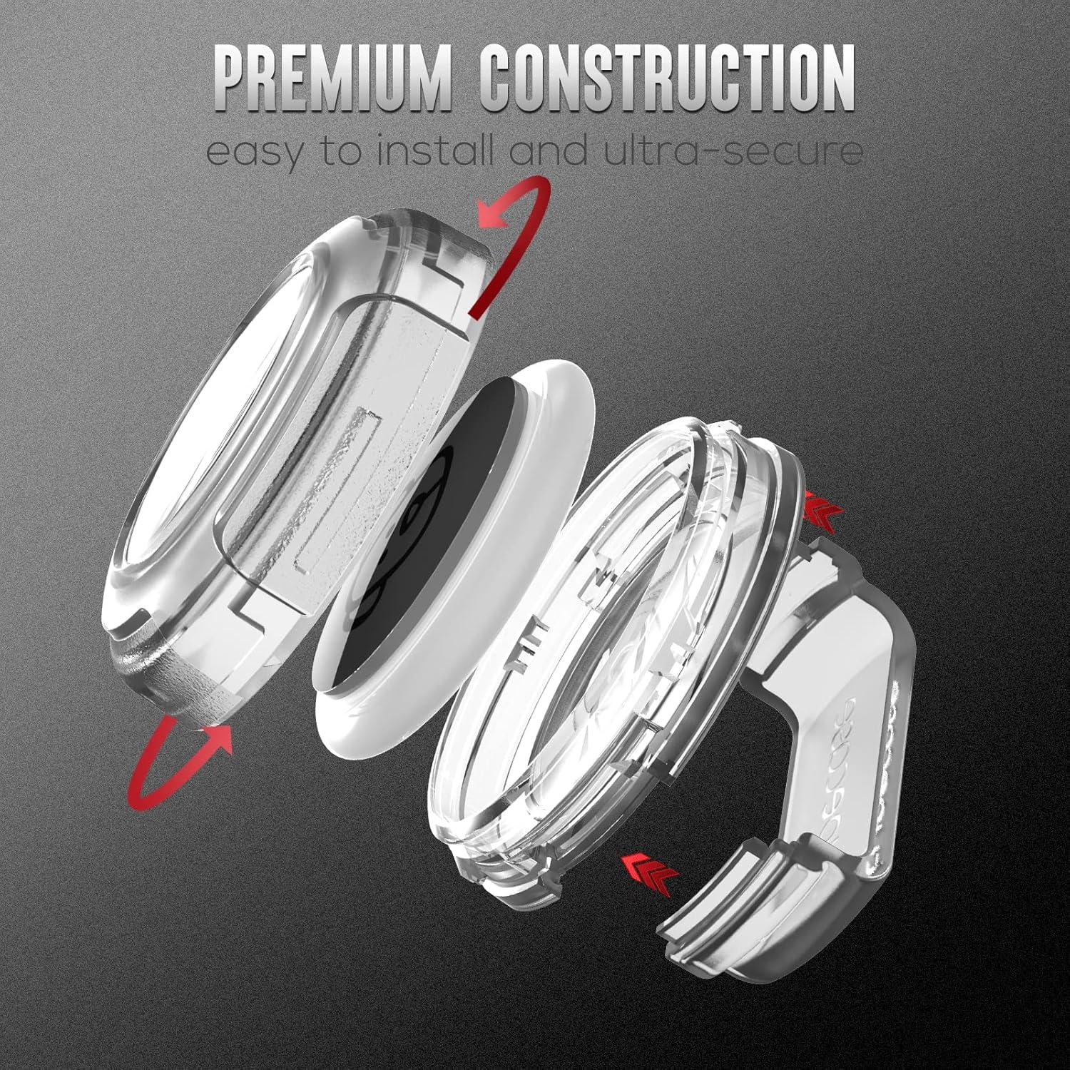 image:imageWaterproof Airtag Dog Collar Holder  2pack UltraDurable Plastic Pet Collar Case for Apple Airtags AntiLost Air Tag Case for Dogs Cats Collar3 Sizes of Buckles to Fits Most CollarsBlackBlackTransparent BlackWhite