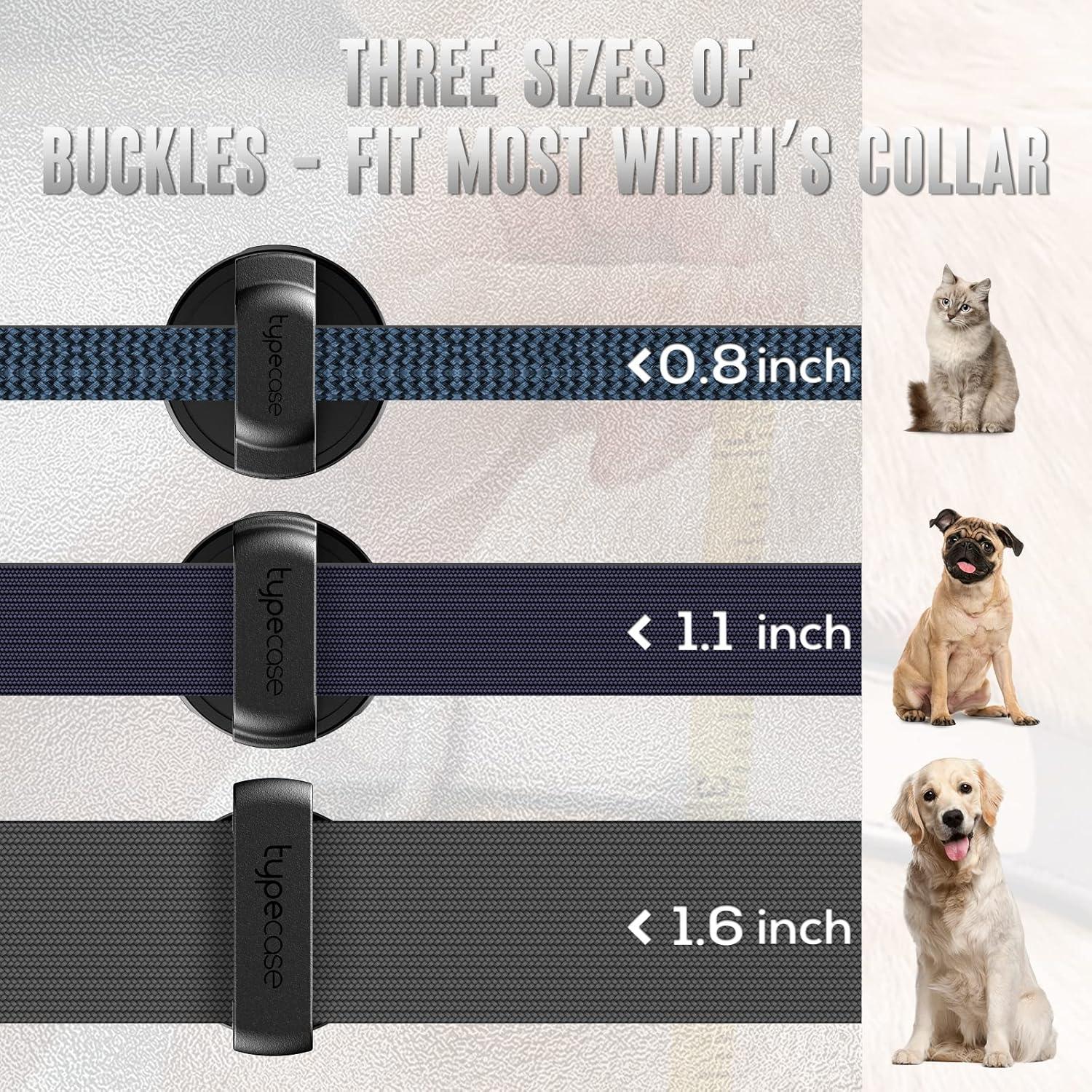 image:imageWaterproof Airtag Dog Collar Holder  2pack UltraDurable Plastic Pet Collar Case for Apple Airtags AntiLost Air Tag Case for Dogs Cats Collar3 Sizes of Buckles to Fits Most CollarsBlackBlackBlackBlack