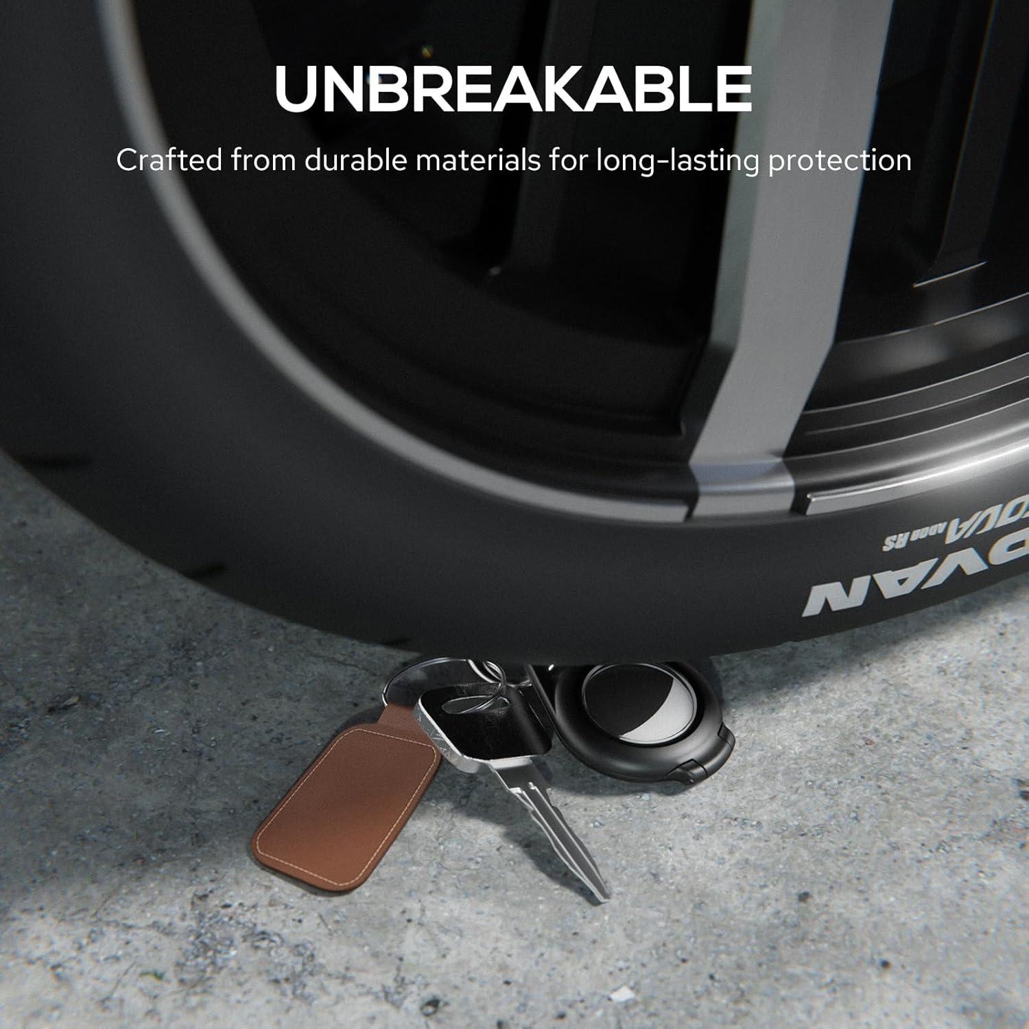 image:imageWaterproof Airtag Holder  4 Pack Airtag Keychain Holder Compatible with Apple AirTags Ultra Durable AntiScratches Protective Case with Keyring for Luggage Backpack Pet Bag BlackGreenBlackBlue