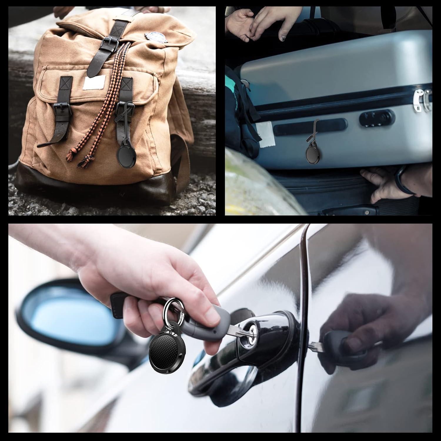 image:imageWaterproof Case for Airtag 2 Pack Air tag Keychain Holder Compatible with Apple AirTags Durable AntiScratches Protective Case with KeyringStrap for Luggage Backpack Dog Collar BlackCarbon Black2 Pack