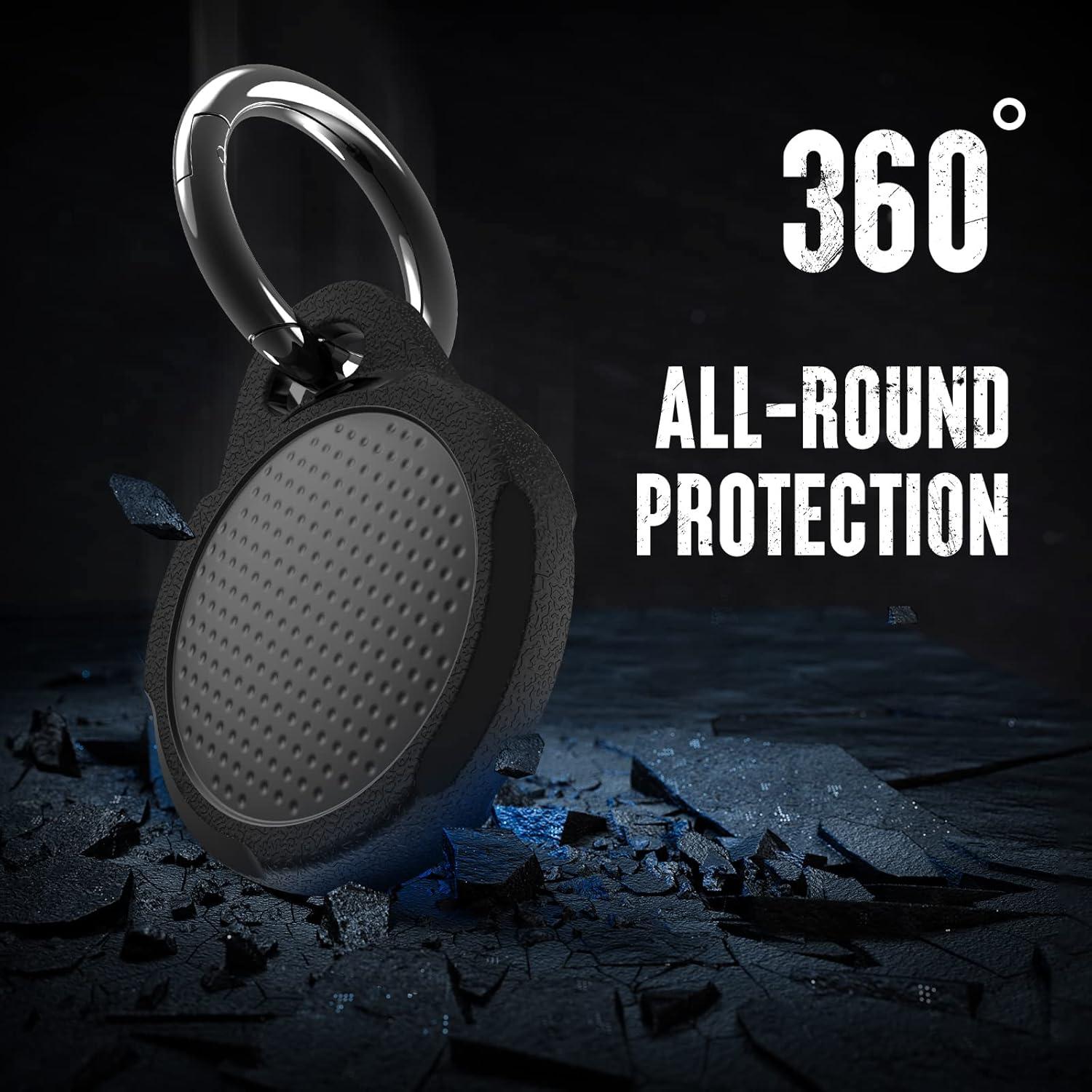 image:imageWaterproof Case for Airtag 2 Pack Air tag Keychain Holder Compatible with Apple AirTags Durable AntiScratches Protective Case with KeyringStrap for Luggage Backpack Dog Collar BlackCarbon Black2 Pack