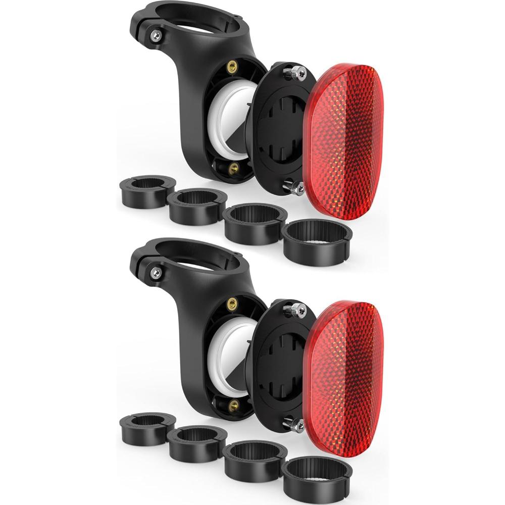 image:imageAirtag Bike Mount Hidden Bicycle Seatpost Mount Compatible with Apple Airtags amp Garmin Varia AntiTheft Air tag GPS Tracker Bike Reflector Holder for Mountain Bikes Electric Bicycle and ScooterBlack2pack