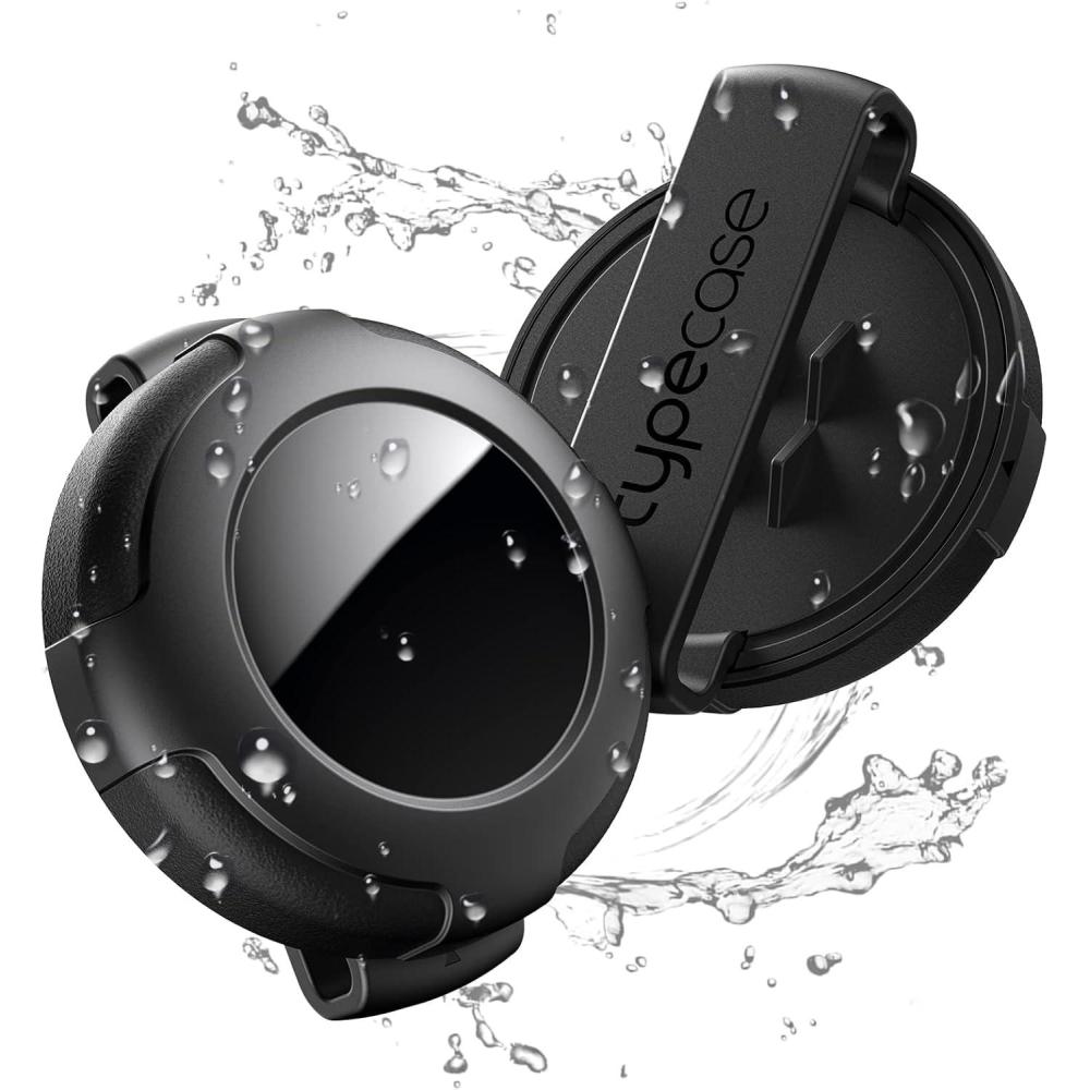image:imageWaterproof Airtag Dog Collar Holder  2pack UltraDurable Plastic Pet Collar Case for Apple Airtags AntiLost Air Tag Case for Dogs Cats Collar3 Sizes of Buckles to Fits Most CollarsBlackBlackBlackBlack