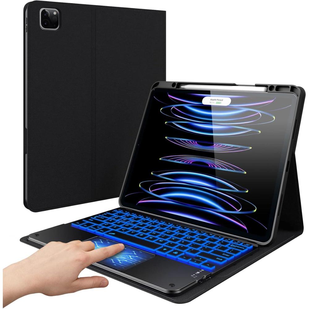 image:imagetypecase iPad Pro 129 Case with Keyboard  20226th Generation  Thin amp Light Touchpad Keyboard Case with 10 Colors Backlight amp Pencil Holder for iPad Pro 129 5th4th3rd Gen  Jet Black