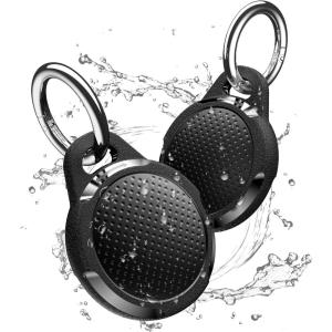 Waterproof Case for Airtag, 2 Pack Air tag Keychain Holder Compatible with Apple AirTags, Durable Anti-Scratches Protective Case with Keyring/Strap for Luggage, Backpack, Dog Collar, Black(Carbon Black(2 Pack))