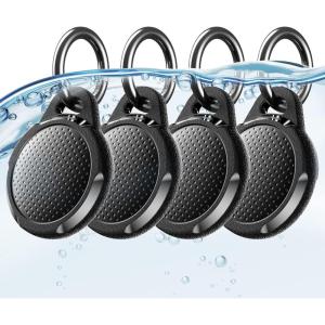 Waterproof Case for Airtag, 2 Pack Air tag Keychain Holder Compatible with Apple AirTags, Durable Anti-Scratches Protective Case with Keyring/Strap for Luggage, Backpack, Dog Collar, Black(Carbon Black(4 Pack))