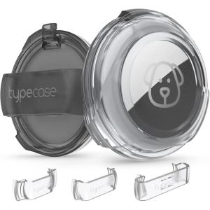 for Air tag Dog Collar Holder – (2pack)(Transparent Black/White)