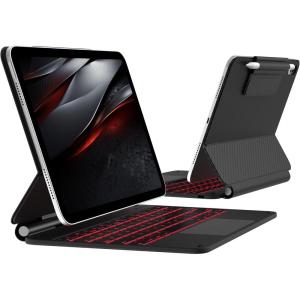 typecase Edge Keyboard Case for iPad 11th Gen A16 (2025) & 10th Gen 10.9″ (2022) – Multi-Touch Trackpad, 11-Color Backlit Magic-Style Keyboard – Floating Magnetic Stand, Pencil Holder – White(‎‎‎‎‎‎‎‎‎‎‎‎‎Carbon Fiber)