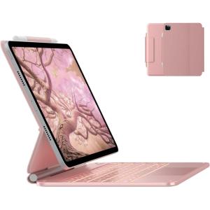 typecase Edge Keyboard Case for iPad Air 11-inch(M3/M2, 2025/2024), iPad Pro 11-inch(4th/3rd/2nd/1st Gen) & iPad Air 10.9-inch 5/4th Gen, Floating Magnetic Stand,Multi-Touch Trackpad,Midnight Amethyst(Rose Gold)