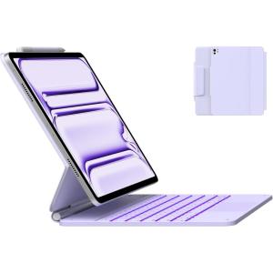 typecase Edge Keyboard Case for iPad Air 11-inch(M3/M2, 2025/2024), iPad Pro 11-inch(4th/3rd/2nd/1st Gen) & iPad Air 10.9-inch 5/4th Gen, Floating Magnetic Stand,Multi-Touch Trackpad,Midnight Amethyst(Light Purple)