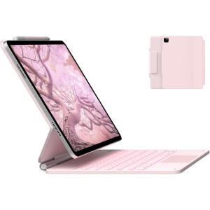 typecase Edge Keyboard Case for iPad Air 13-inch(M3/M2, 2025/2024) & iPad Pro 12.9″(6th/5th/4th/3rd Gen), Magic Keyboard with 11-Color Backlight, Multi-Touch Trackpad, Pencil Holder, Midnight Amethyst(Pink)