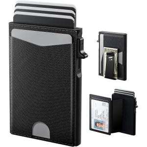 typecase Flip Pop Up Wallet for Men Card Holder: Smart Privacy & lD Display Mode, RFID Blocking, Slim Genuine Leather, Minimalist Front Pocket – 8 Cards Capacity | ID Window | Money Clip (Black)(Black)