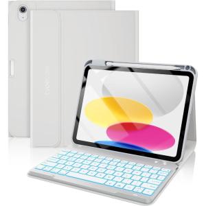 typecase Folio Keyboard Case for iPad 10th Gen 10.9 inch (2022) and iPad 11th (A16, 2025), Magnetic Wireless Detachable Keyboard, 7-Color Backlight, Thin & Light, Pencil Holder – Matcha Green(‎‎‎‎‎‎‎‎‎ Gray)