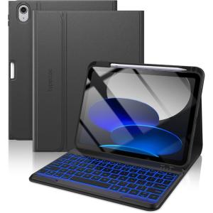 typecase Folio Keyboard Case for iPad 10th Gen 10.9 inch (2022) and iPad 11th (A16, 2025), Magnetic Wireless Detachable Keyboard, 7-Color Backlight, Thin & Light, Pencil Holder – Matcha Green(‎ Black)