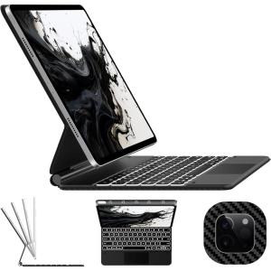 typecase Keyboard Case for 2024 iPad Air 13 and iPad Pro 12.9 (6th, 5th, 4th, 3rd Gen),Magic Keyboard for iPad Pro 12.9, Easy-Set Magnetic Stand, Multi-Touch Trackpad, 11 Colors Backlight,Carbon Fiber