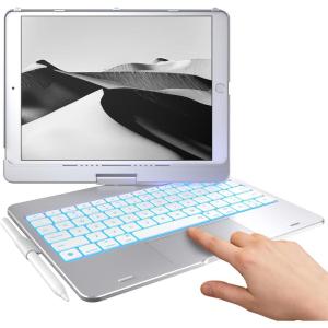 typecase Touch Case with Keyboard for iPad 9th Generation (10.2″, 2021), Multi-Touch Trackpad, 10 Color Backlight, 360, Thin & Light – iPad 8th Gen (2020), 7th Gen (2019), Air 3, Pro 10.5 (Silver)(​​​​Silver)