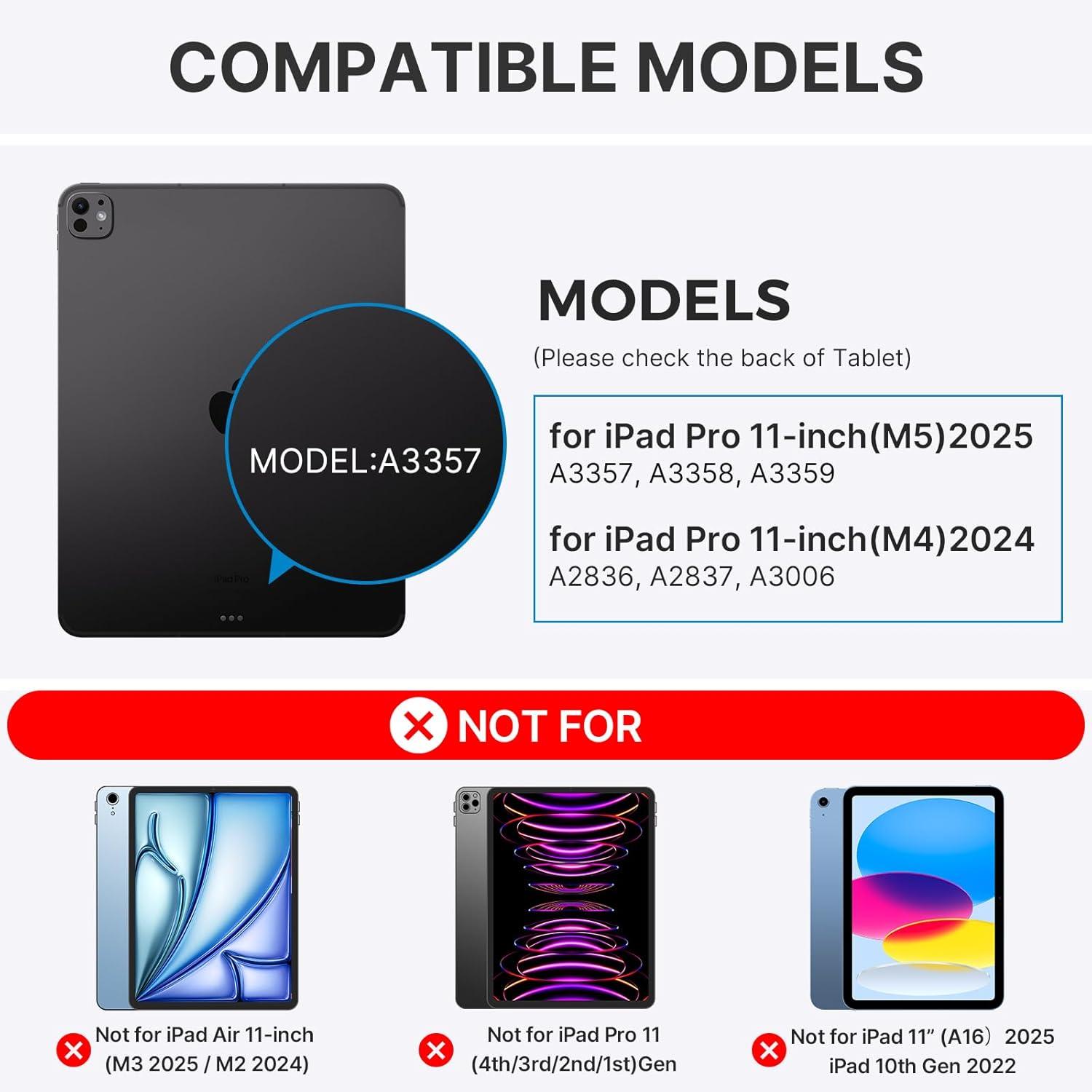 image:imagetypecase Edge Keyboard Case for iPad Pro 11inch M5M4 20252024 EasySet Floating Magnetic Stand MagicStyle Keyboard with 11 Colors Backlight MultiTouch Trackpad Pencil Holder BlackRaspberry