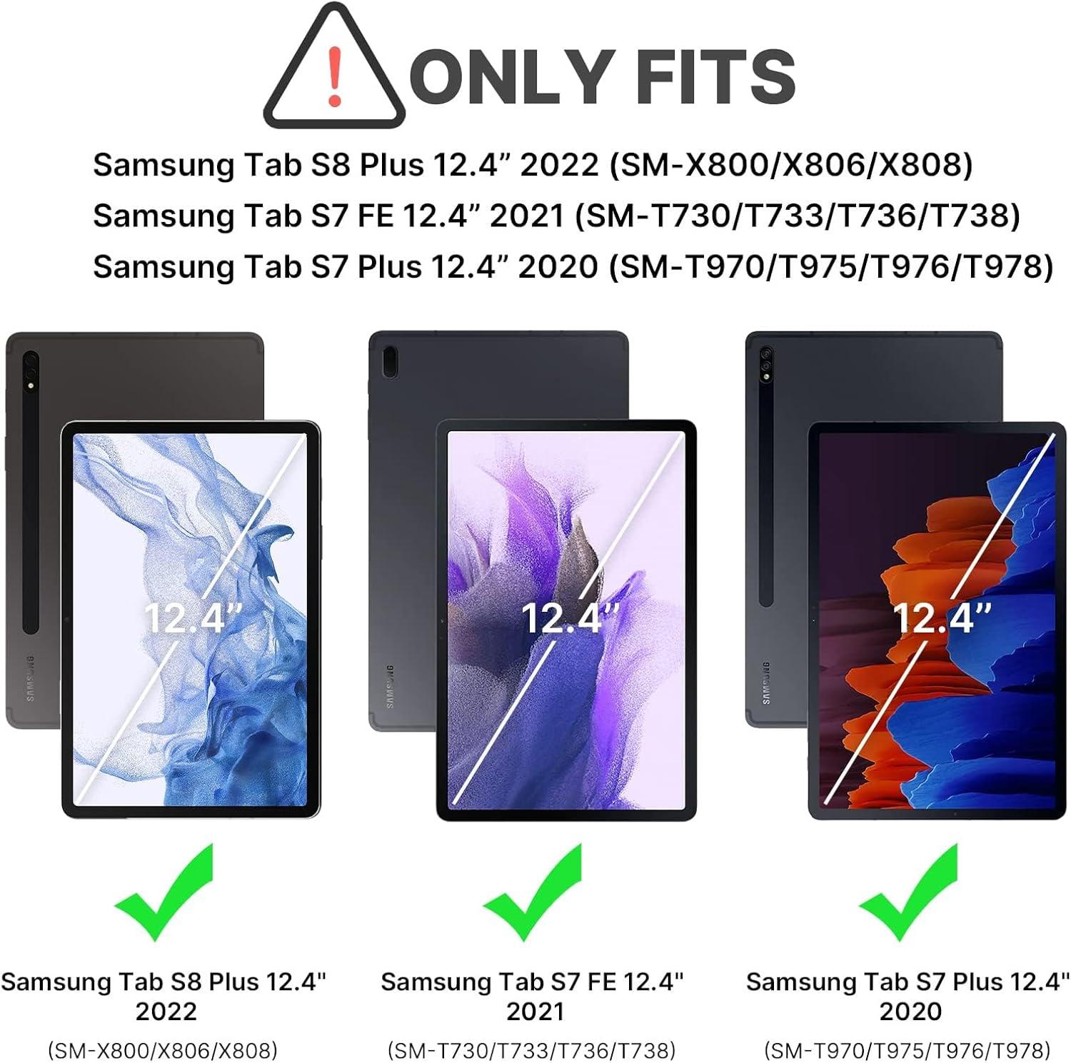 image:imagetypecase Keyboard Case for Galaxy Tab S8 Plus  124  2022  Smart Trackpad  Slim Keyboard with S Pen Holder  7 Colors Backlight  Protective Stand Cover for Tab S7 FE 2021 amp S7 Plus 2020  Black