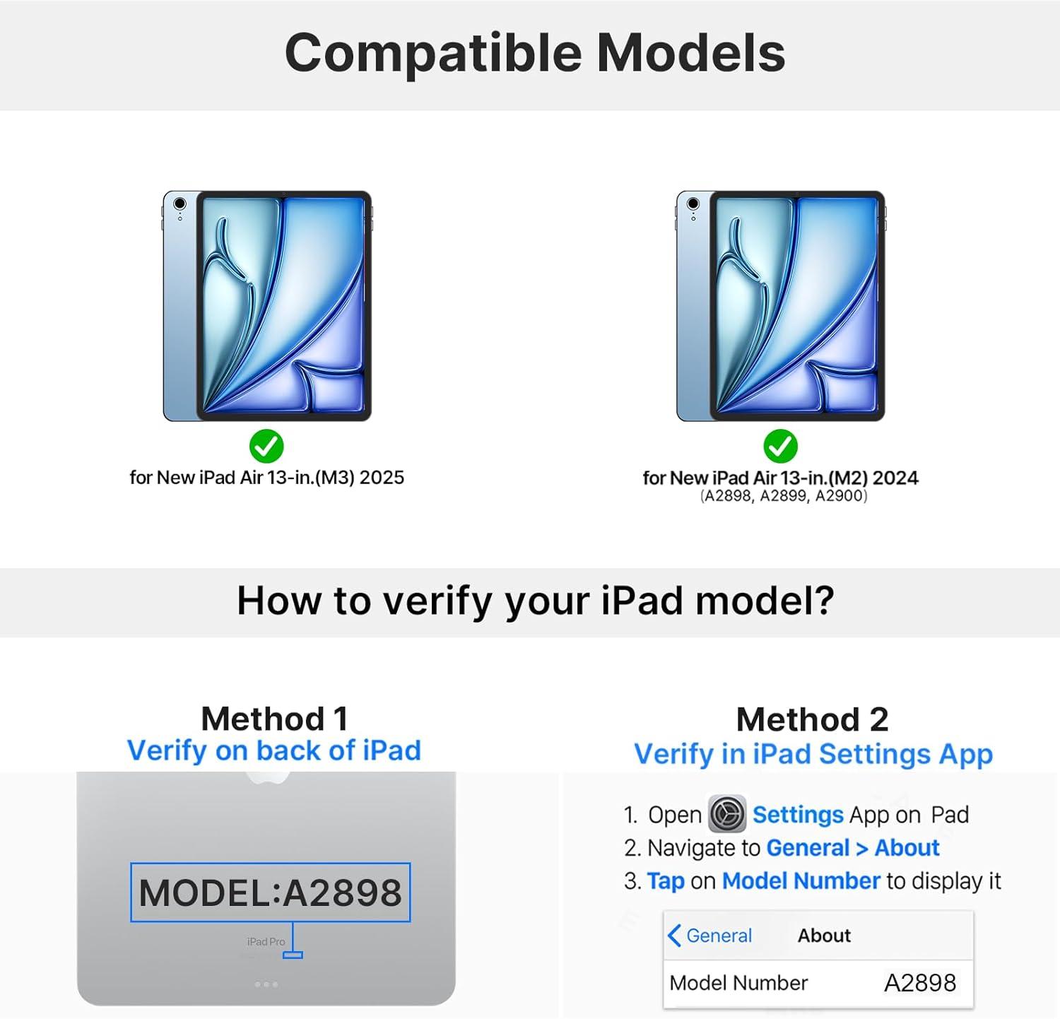 image:imagetypecase Keyboard Case for iPad Air 13inch MultiTouch Trackpad  360 Rotatable  11Colors Backlit  Wireless Cover with Pencil Holder for iPad Air 13 M3 205M2 2024  Dark BlackDark Black