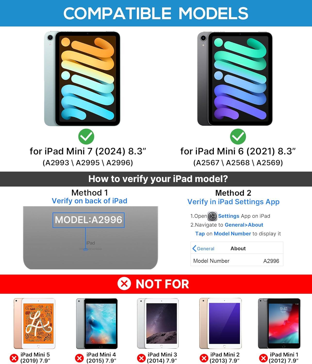 image:imagetypecase Keyboard Case for iPad mini 7 2024 amp Mini 6 2021  Wireless Case with Keyboard for iPad mini 7th 6th Generation 83  11 Colors Backlit Keyboard Cover with Trackpad  BlackLight Blue