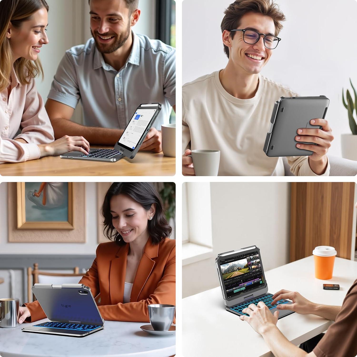 image:imagetypecase Keyboard Case for iPad mini 7 2024 amp Mini 6 2021  Wireless Case with Keyboard for iPad mini 7th 6th Generation 83  11 Colors Backlit Keyboard Cover with Trackpad  BlackDark Gray