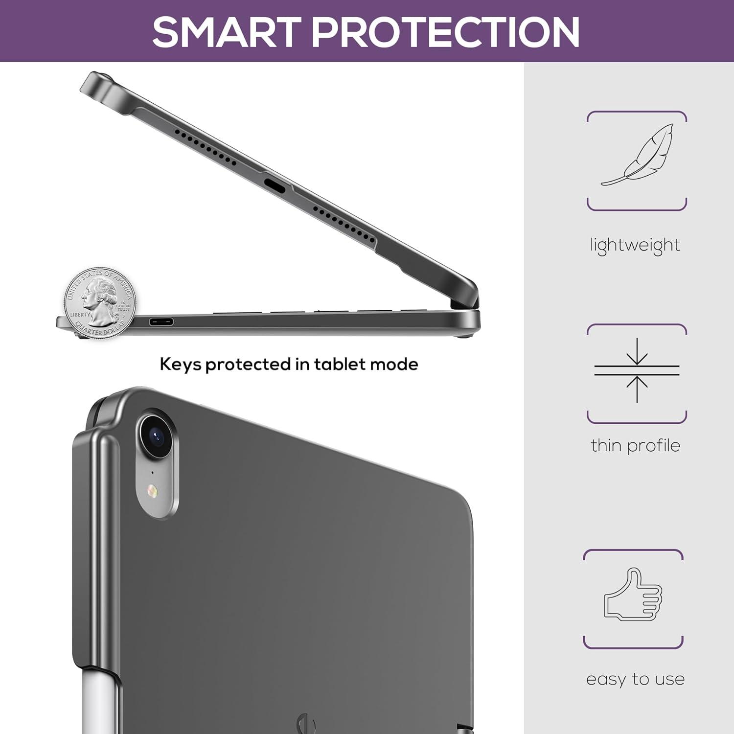 image:imagetypecase Keyboard Case for iPad mini 7 2024 amp Mini 6 2021  Wireless Case with Keyboard for iPad mini 7th 6th Generation 83  11 Colors Backlit Keyboard Cover with Trackpad  BlackDark Gray