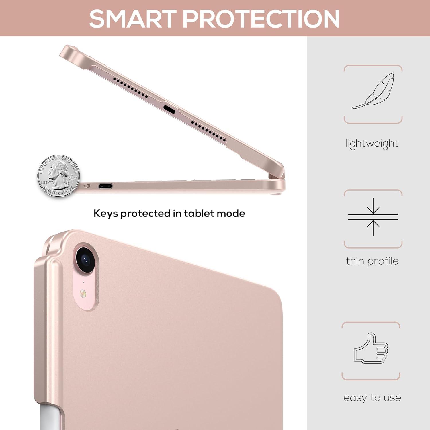 image:imagetypecase Keyboard Case for iPad mini 7 2024 amp Mini 6 2021  Wireless Case with Keyboard for iPad mini 7th 6th Generation 83  11 Colors Backlit Keyboard Cover with Trackpad  BlackRose Gold