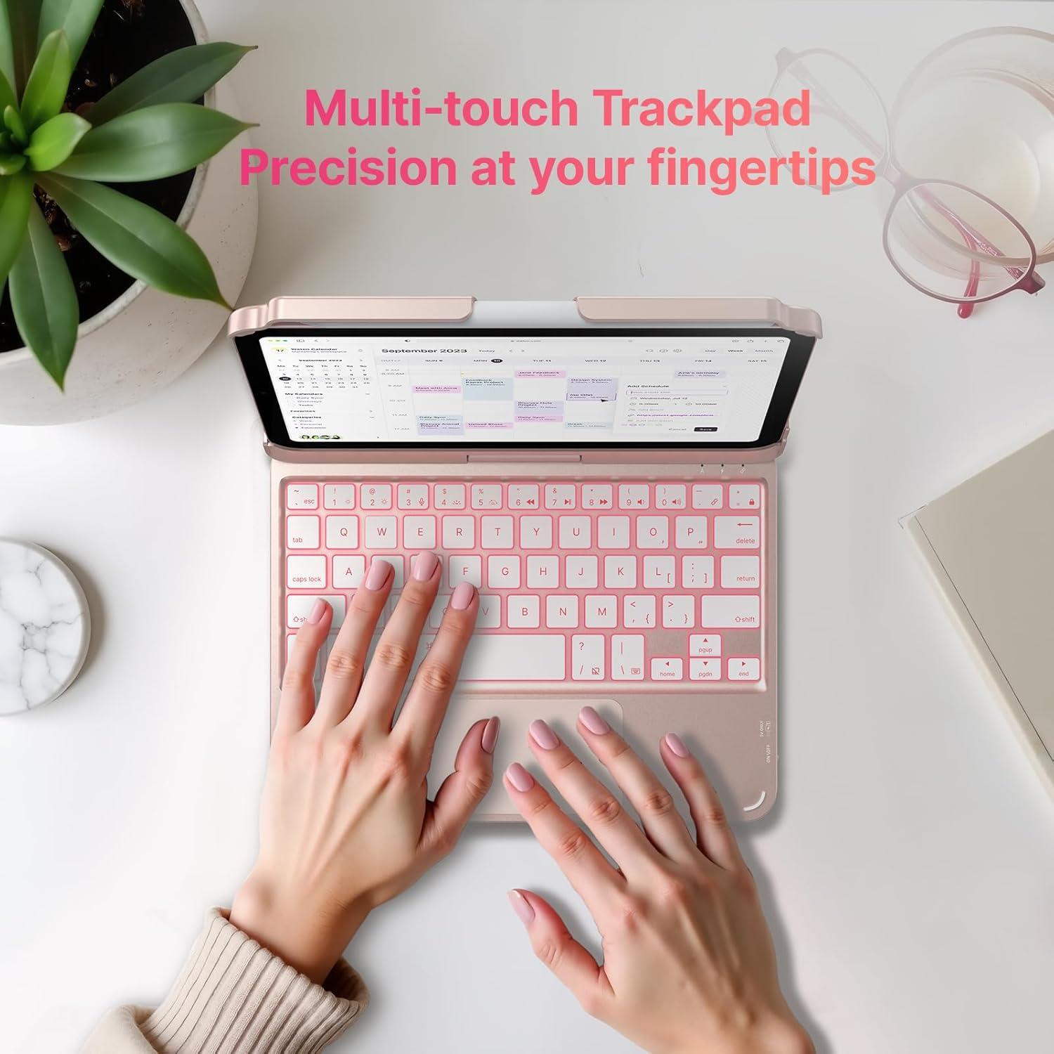 image:imagetypecase Keyboard Case for iPad mini 7 2024 amp Mini 6 2021  Wireless Case with Keyboard for iPad mini 7th 6th Generation 83  11 Colors Backlit Keyboard Cover with Trackpad  BlackRose Gold