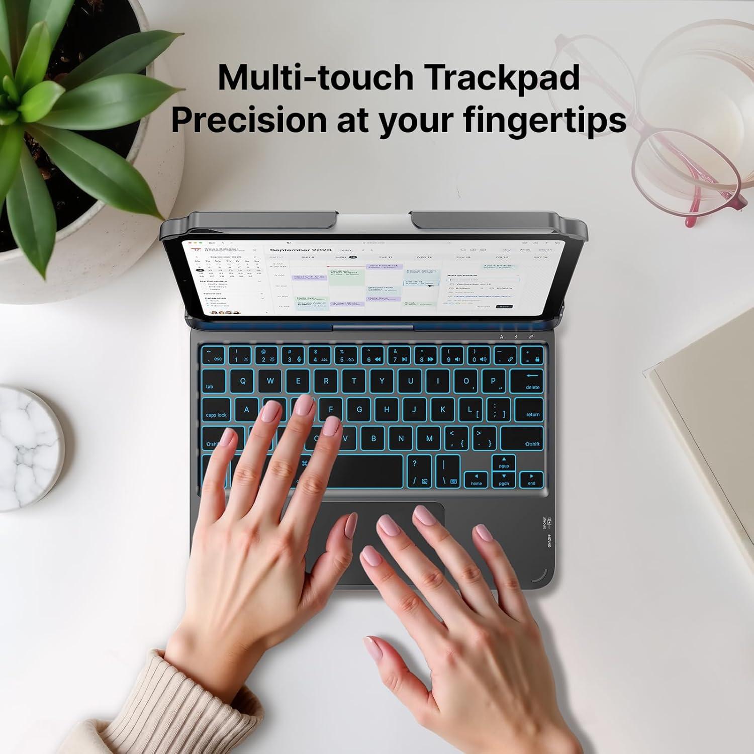 image:imagetypecase Keyboard Case for iPad mini 7 2024 amp Mini 6 2021  Wireless Case with Keyboard for iPad mini 7th 6th Generation 83  11 Colors Backlit Keyboard Cover with Trackpad  BlackDark Gray