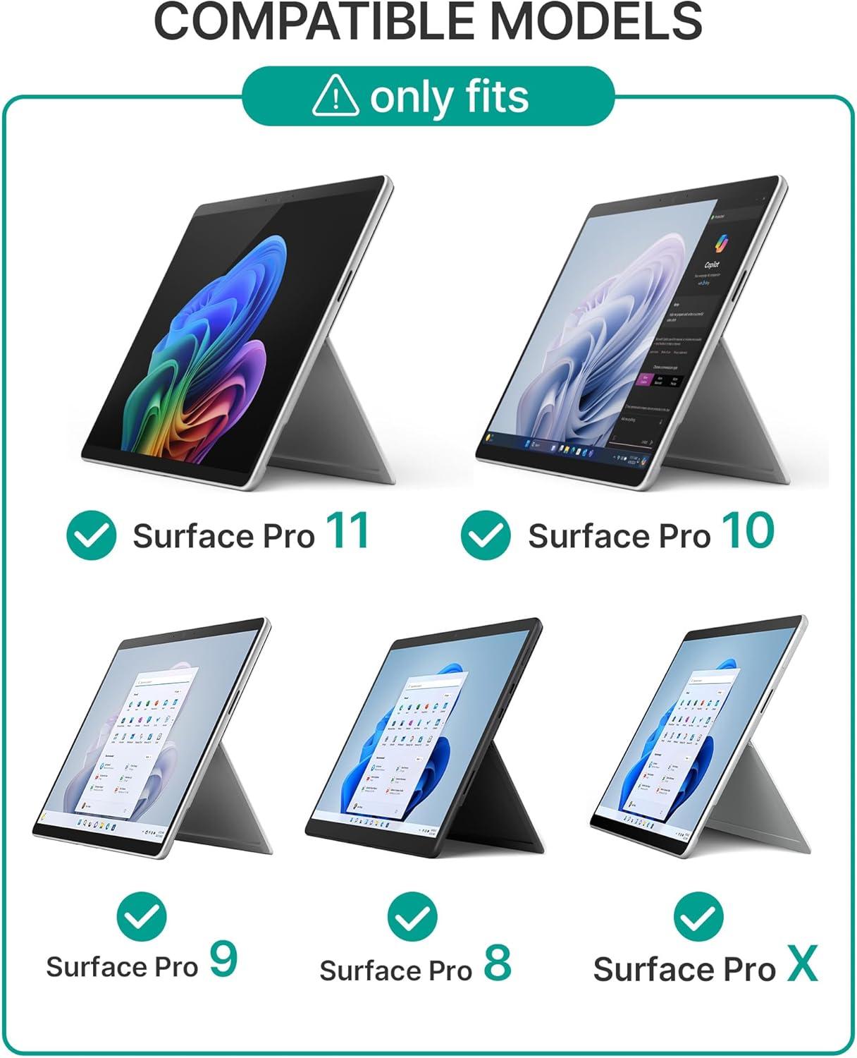 image:imagetypecase Surface Pro 9 Keyboard Compatible with Surface Pro 11 10 9 8 X 13 Inch Wireless Type Keyboard with 11Color Backlit amp Pen Holder  Matte Blackfor Surface 111098X