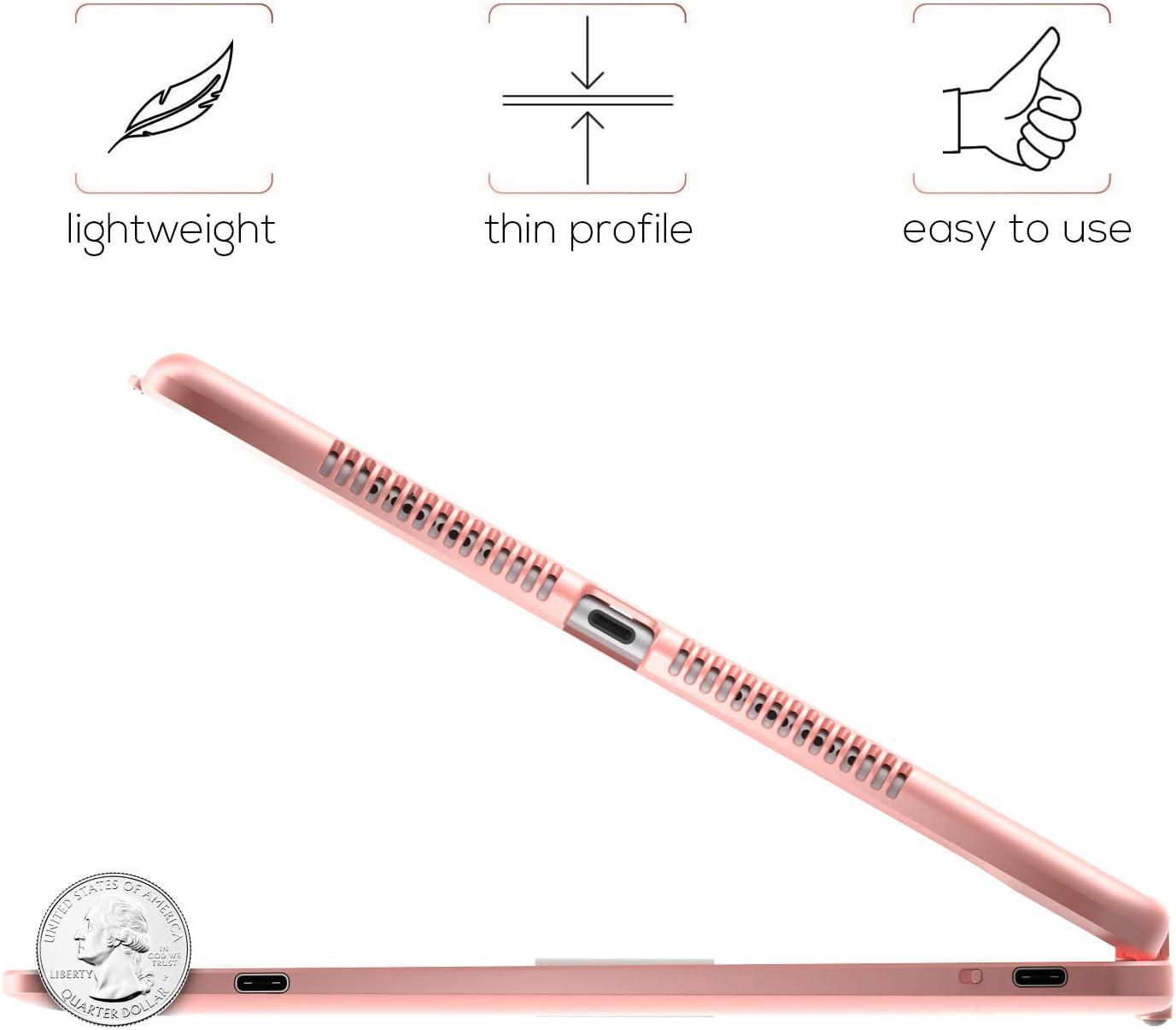 image:imagetypecase Touch Case with Keyboard for iPad 9th Generation 102 2021 MultiTouch Trackpad 10 Color Backlight 360 Thin amp Light  iPad 8th Gen 2020 7th Gen 2019 Air 3 Pro 105 SilverRose Gold