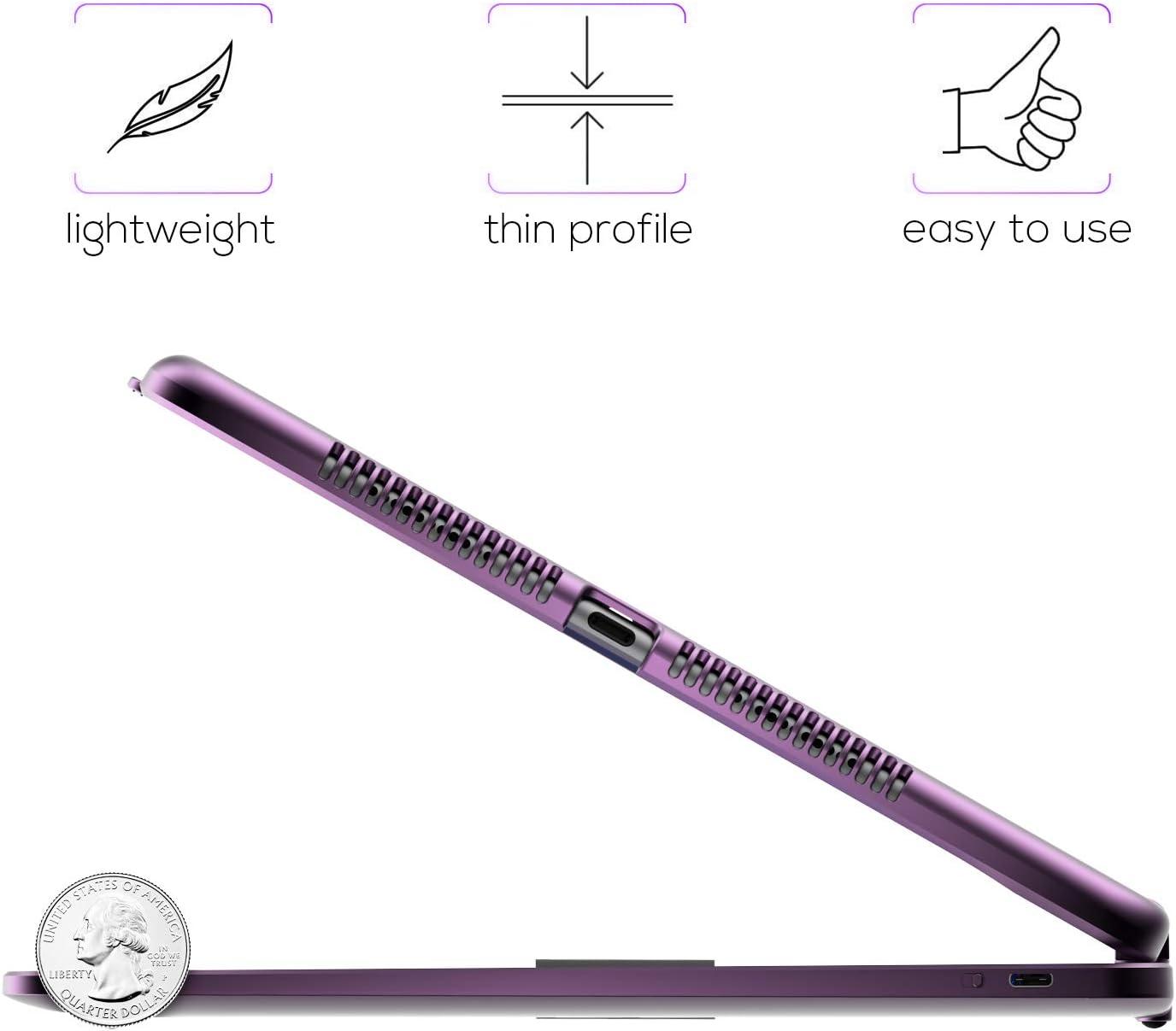 image:imagetypecase Touch Case with Keyboard for iPad 9th Generation 102 2021 MultiTouch Trackpad 10 Color Backlight 360 Thin amp Light  iPad 8th Gen 2020 7th Gen 2019 Air 3 Pro 105 SilverViolet