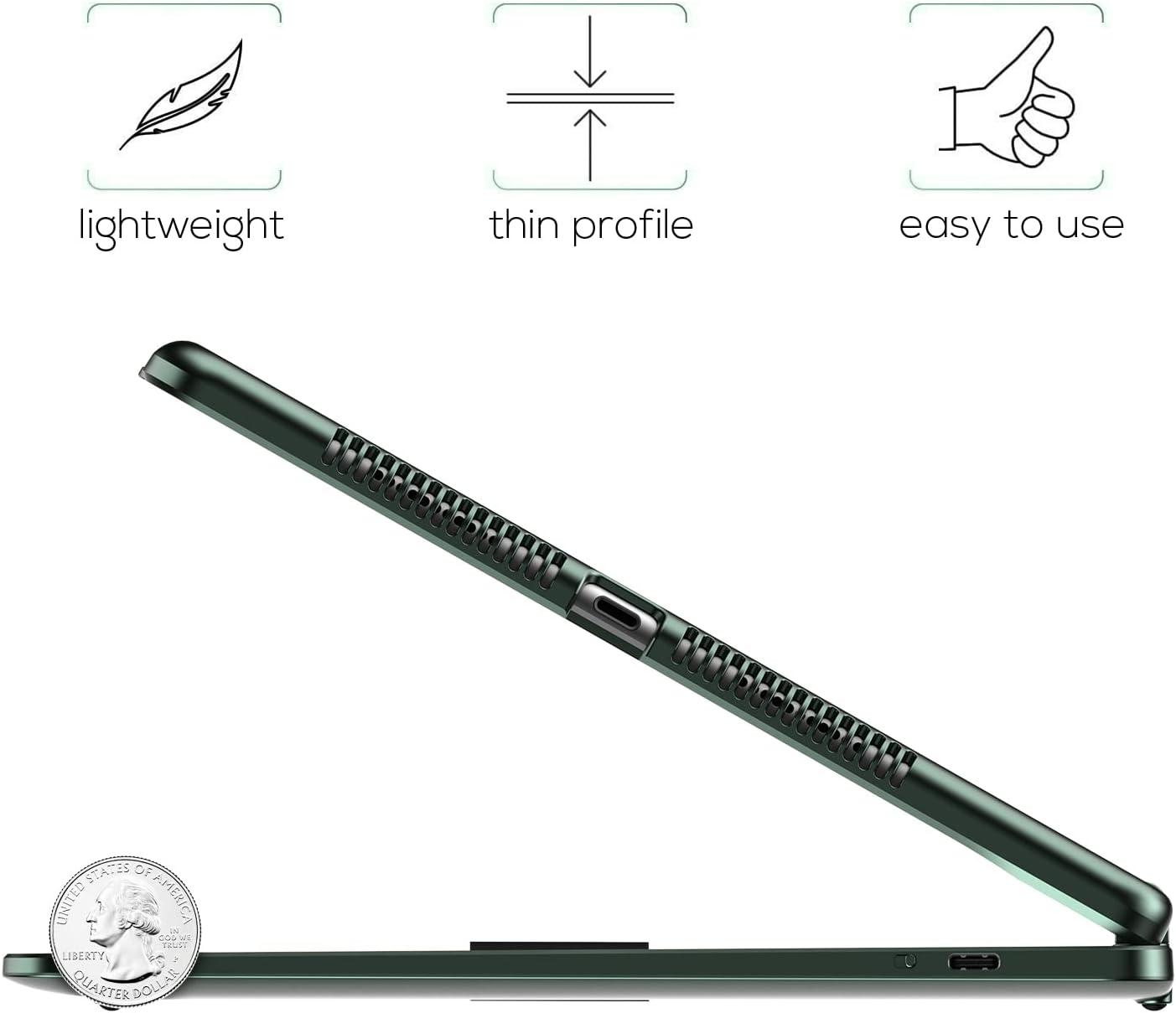 image:imagetypecase Touch Case with Keyboard for iPad 9th Generation 102 2021 MultiTouch Trackpad 10 Color Backlight 360 Thin amp Light  iPad 8th Gen 2020 7th Gen 2019 Air 3 Pro 105 SilverMidnight Green