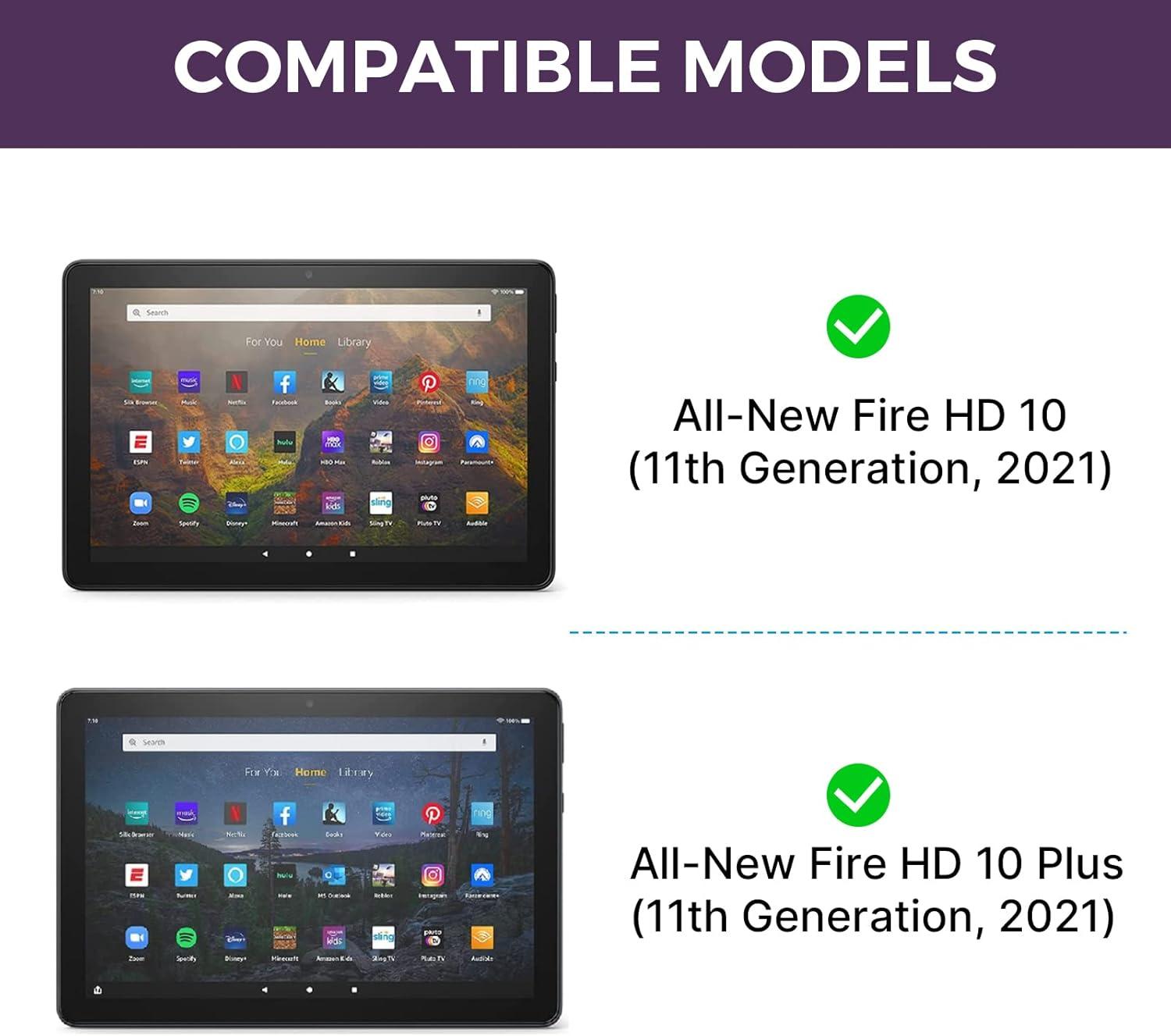 image:imagetypecase Touch Kindle Fire HD 10HD 10 Plus Keyboard 2021 11th Gen  MultiTouch Trackpad  360 Rotatable  Wireless  10 Colors Backlight  Thin  Compatible with Prestige Elite 10QS  Purple