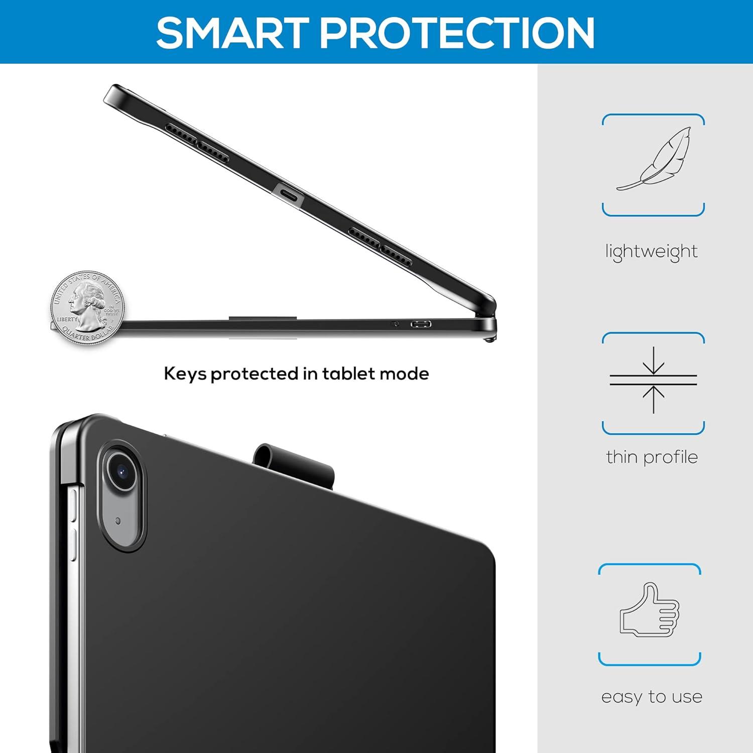 image:imagetypecase Touch iPad 11th 10th Generation Case with Keyboard 11 2025 A16 amp 109 2022  360 Rotatable 11Color Backlit MultiTouch Trackpad Pencil Holder Thin amp Light  BlackBlack