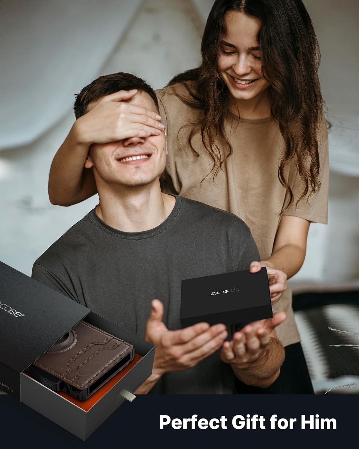 image:imagetypecase Wallet for Men Rfid Blocking Wallet 913 Card Capacity with Money Clip Slim Leather Front Pocket Smart Pop Up Card Case Bifold Minimalist Wallet with Gift Box  Atlanta BlackBrown