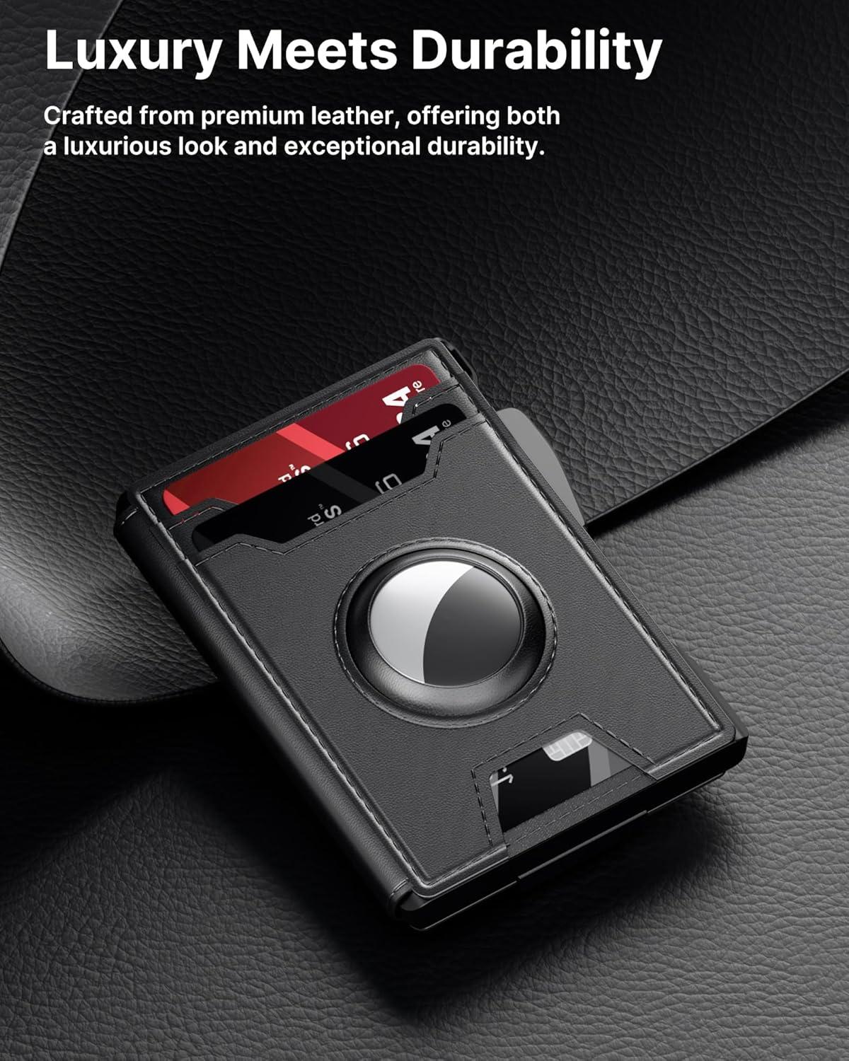 image:imagetypecase Wallet for Men Rfid Blocking Wallet 913 Card Capacity with Money Clip Slim Leather Front Pocket Smart Pop Up Card Case Bifold Minimalist Wallet with Gift Box  Atlanta BlackBlack