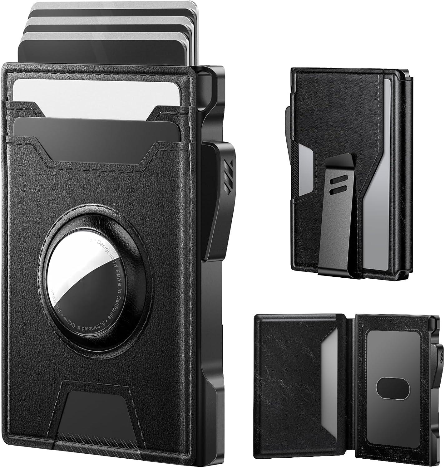 image:imagetypecase Wallet for Men Rfid Blocking Wallet 913 Card Capacity with Money Clip Slim Leather Front Pocket Smart Pop Up Card Case Bifold Minimalist Wallet with Gift Box  Atlanta BlackBlack