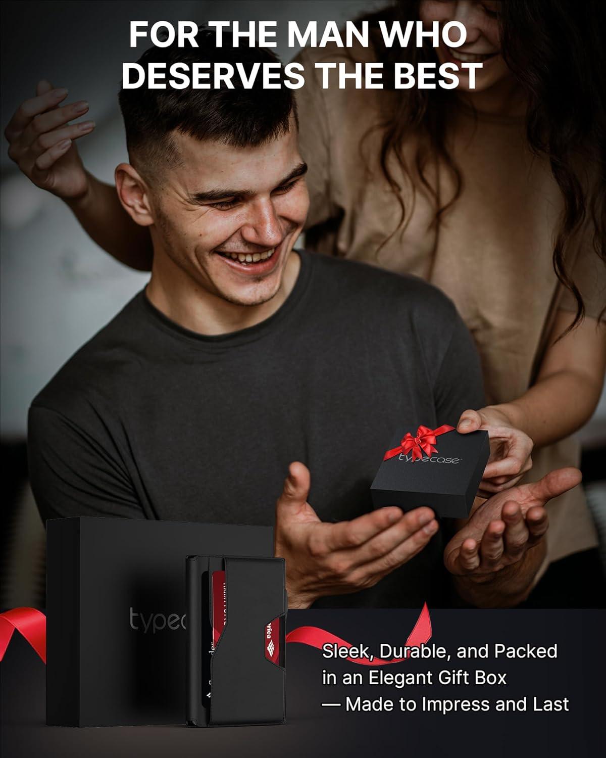 image:imagetypecase Wallet for Men Rfid Blocking Wallet 913 Card Capacity with Money Clip Slim Leather Front Pocket Smart Pop Up Card Case Bifold Minimalist Wallet with Gift Box  Atlanta BlackBlack