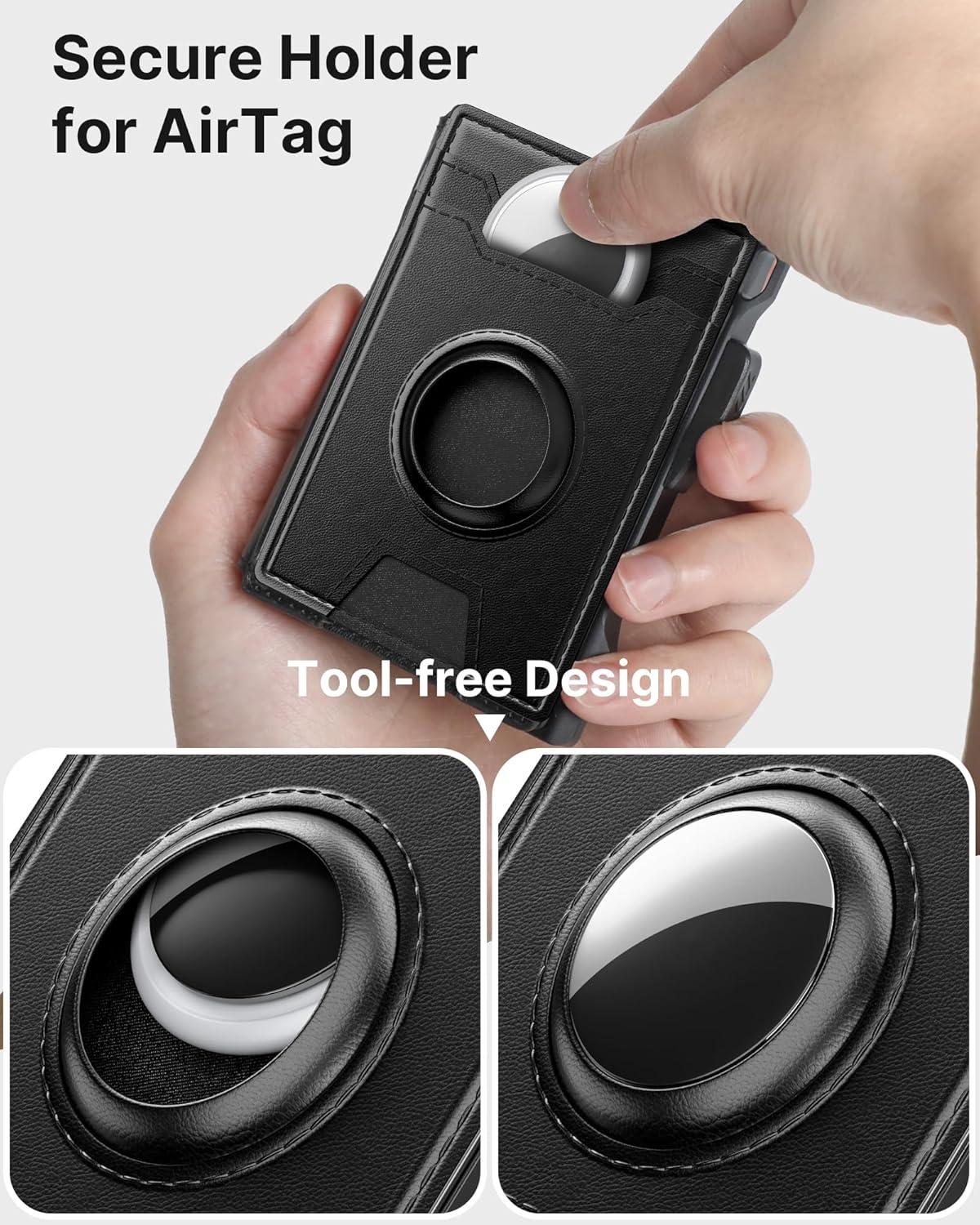 image:imagetypecase Wallet for Men Rfid Blocking Wallet 913 Card Capacity with Money Clip Slim Leather Front Pocket Smart Pop Up Card Case Bifold Minimalist Wallet with Gift Box  Atlanta BlackBlack