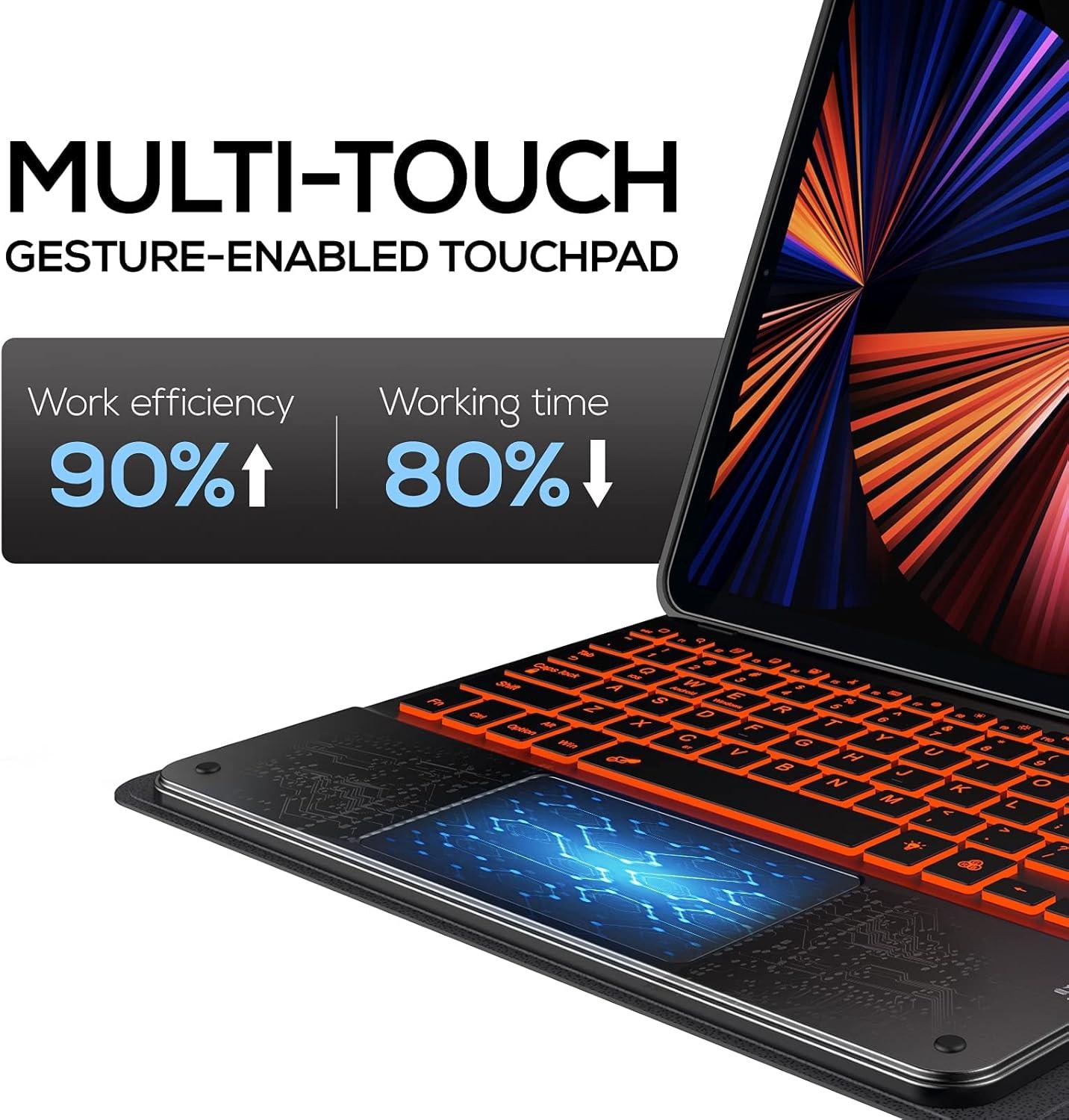 image:imagetypecase iPad Pro 129 Case with Keyboard  20226th Generation  Thin amp Light Touchpad Keyboard Case with 10 Colors Backlight amp Pencil Holder for iPad Pro 129 5th4th3rd Gen  Jet Black