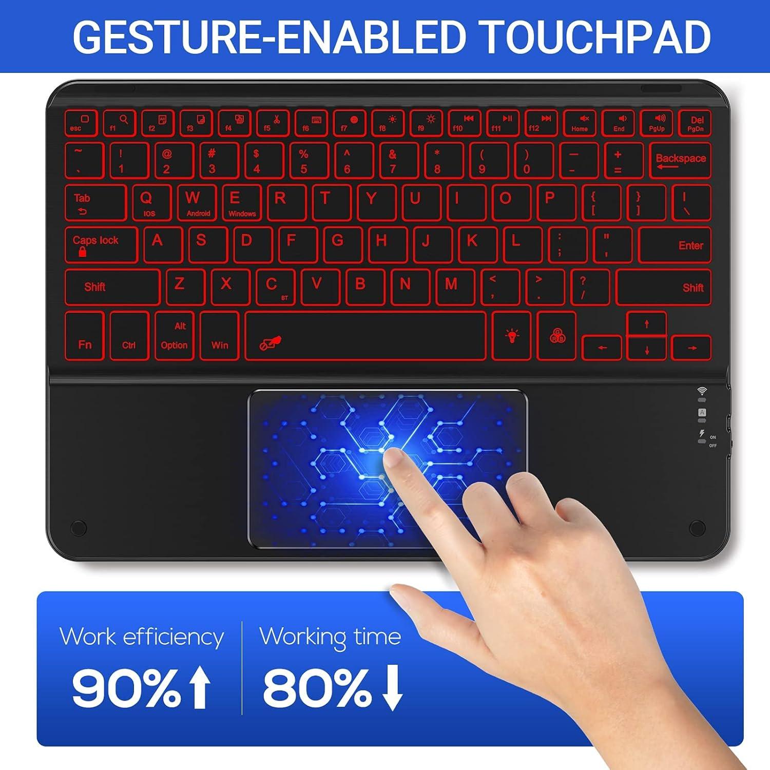 image:imagetypecase iPad Pro 129 Case with Keyboard  20226th Generation  Thin amp Light Touchpad Keyboard Case with 10 Colors Backlight amp Pencil Holder for iPad Pro 129 5th4th3rd Gen  Jet Black