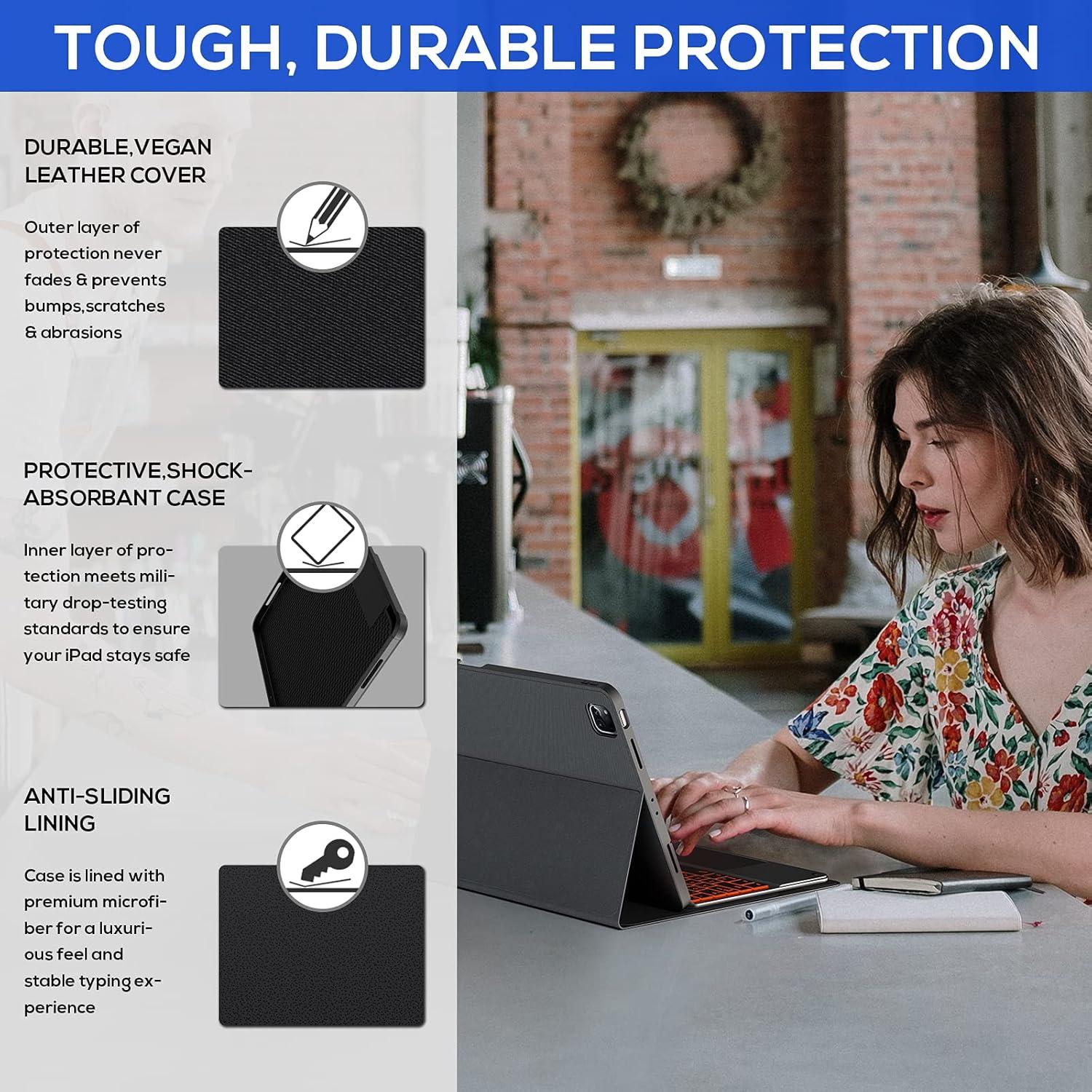 image:imagetypecase iPad Pro 129 Case with Keyboard  20226th Generation  Thin amp Light Touchpad Keyboard Case with 10 Colors Backlight amp Pencil Holder for iPad Pro 129 5th4th3rd Gen  Jet Black